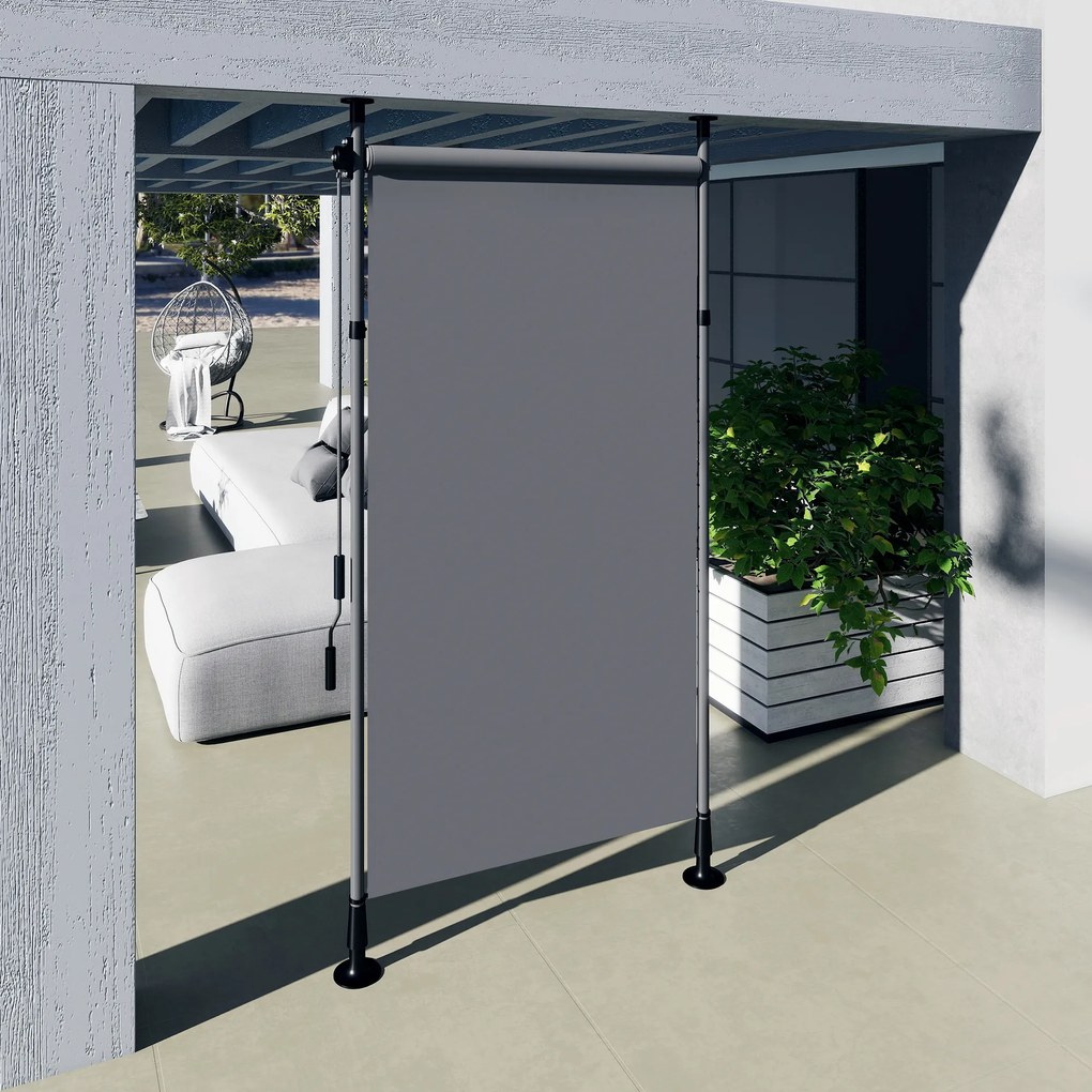Outsunny markiza wolnostojąca regulowana bez wiercenia montaż aluminiowa rama 15x22 31m ciemnoszara ogrodowa | Aosom PL