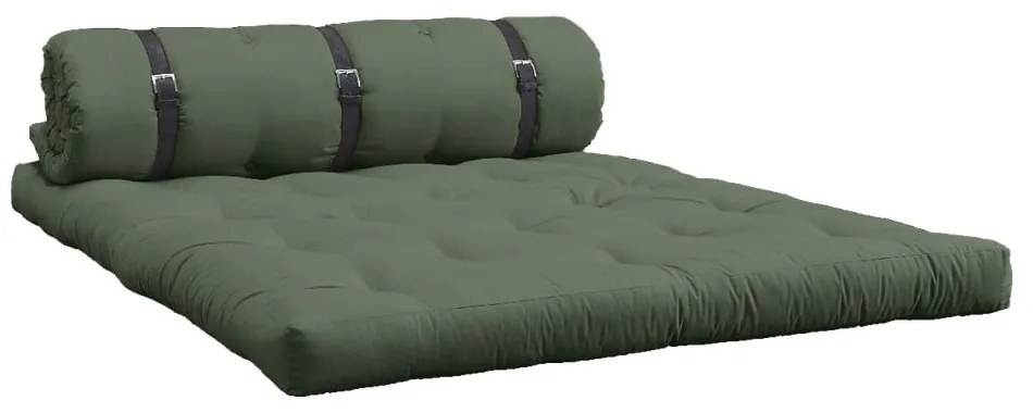 Sofa rozkładana z zielonym obiciem Karup Design Buckle Up Green