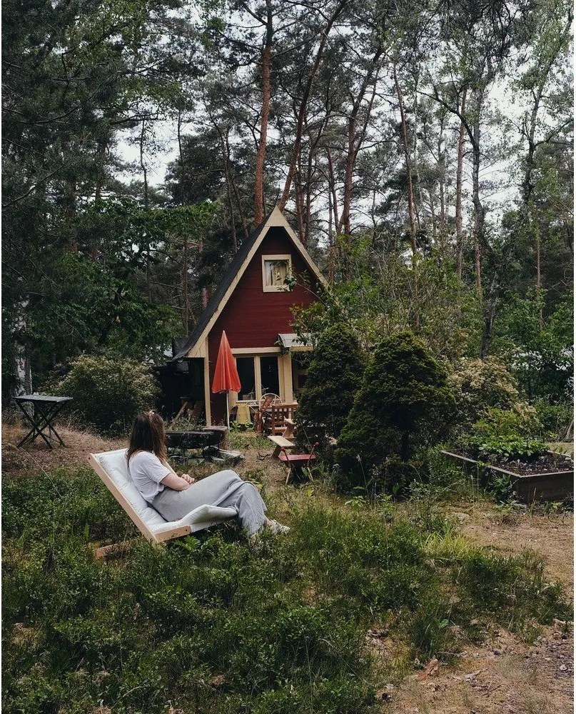 Fotel składany Karup Design Boogie Raw/Light Bordeaux