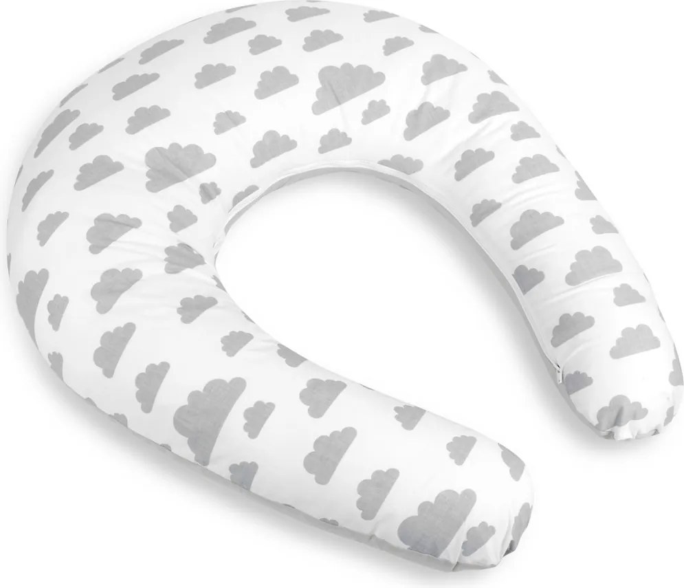 Bellatex Poduszka do karmienia piersią Chmurki szary, 180 cm