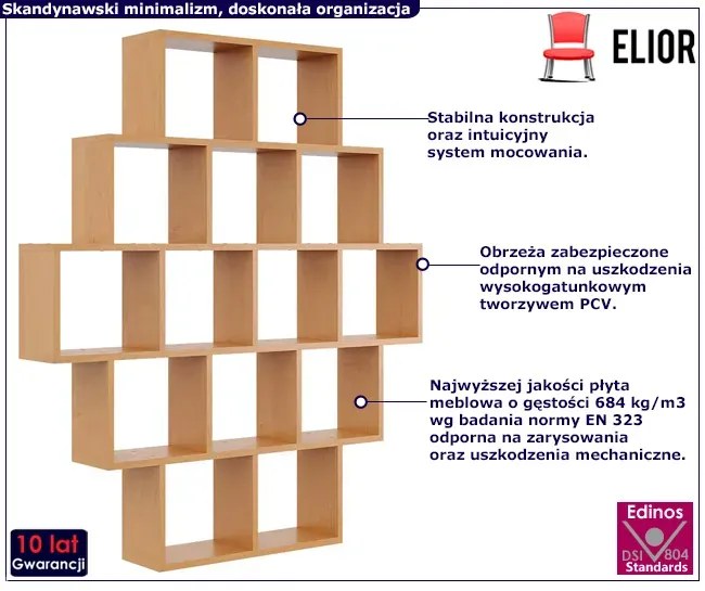 Minimalistyczny regał wiszący w kolorze olchy - Devios