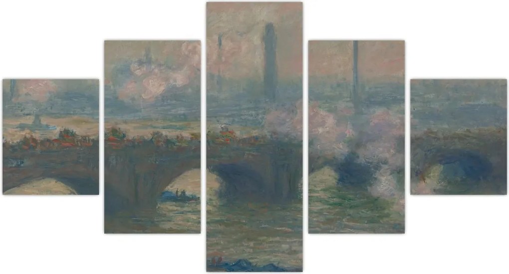 Obraz - Claude Monet, Waterloo Bridge, Gray Day, reprodukcje (125x70 cm)