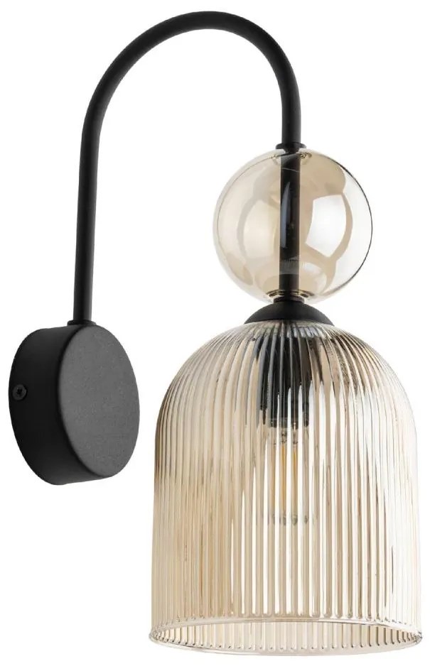 Kinkiet SOPHIA 1xE14/10W/230V czarny/przydymiony beżowy