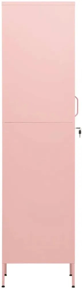 Stalowa różowa szafa zamykana na klucz M2-E61