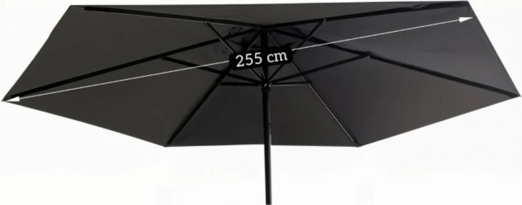 Zestaw Mebli Ogrodowych NEBRASKA Szary 6 Krzeseł Stół Tarasowy Parasol Nowoczesny