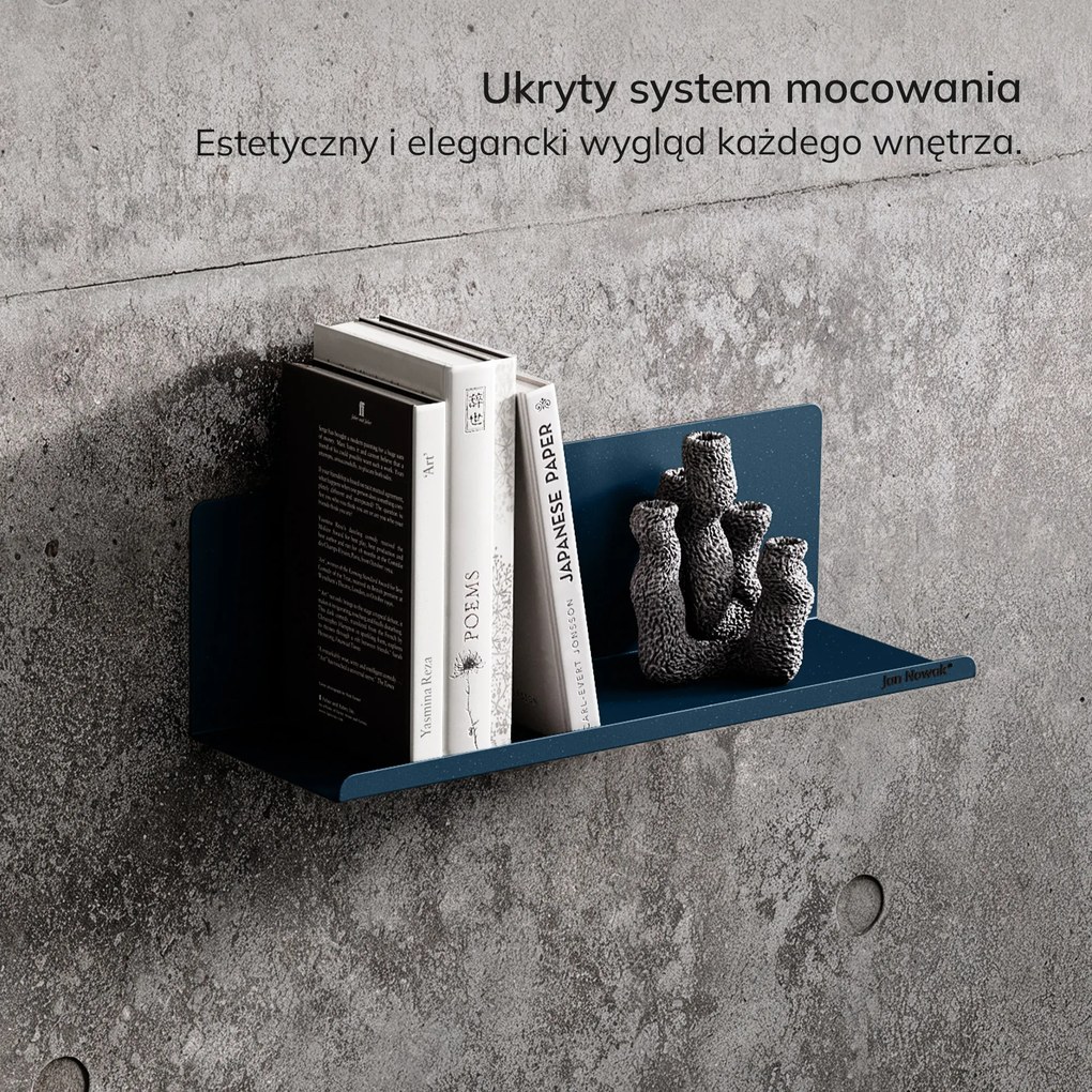 Półka wisząca metalowa granatowa, 400 mm: JOANNE Modern