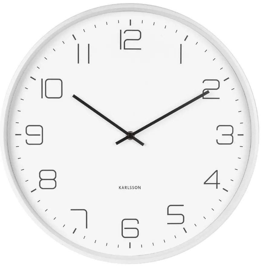 Biały zegar ścienny Karlsson Lofty, ø 40 cm