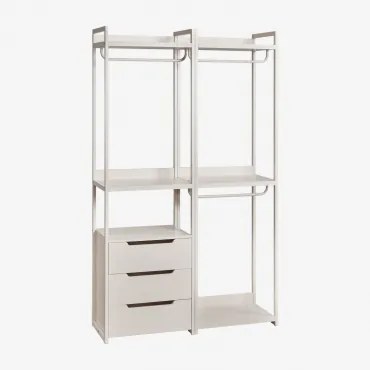 Modułowa Otwarta Szafa 2-częściowa Z Żelaznymi Szufladami Velunis Gardenia Biel - Sklum