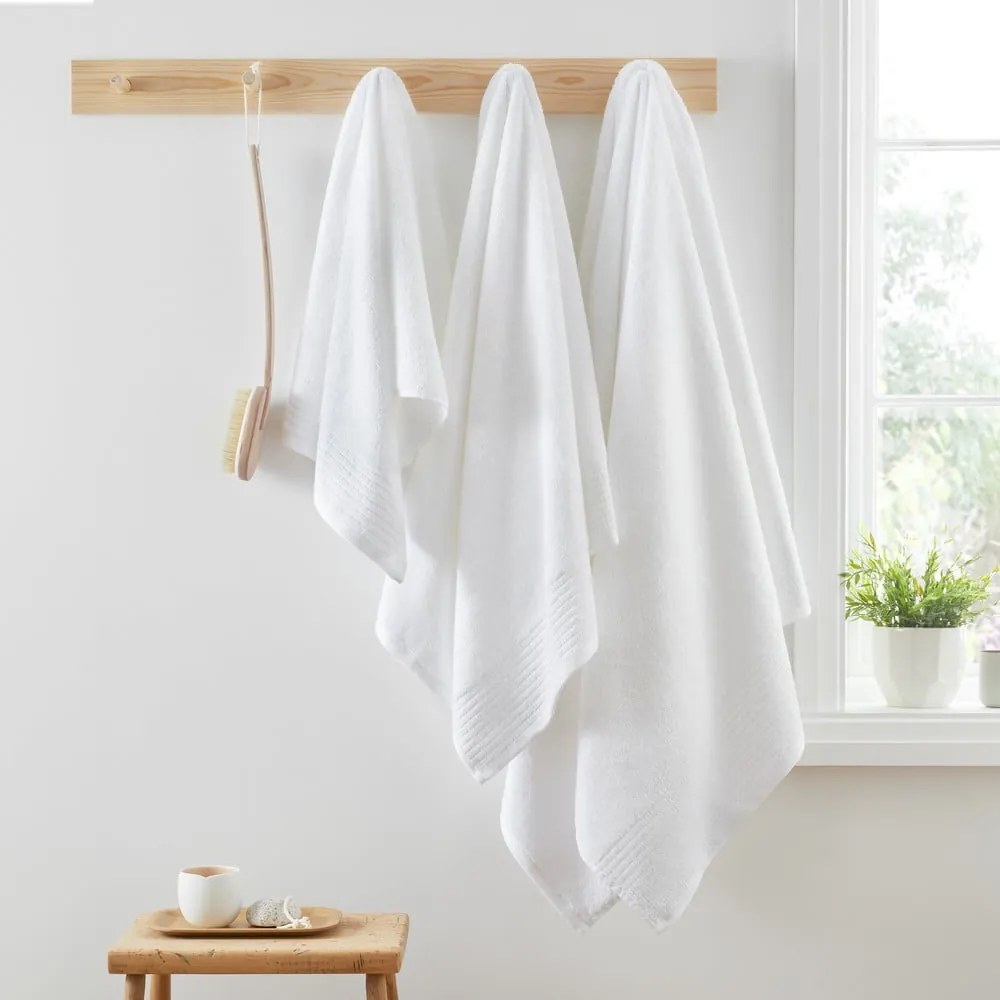 Biały ręcznik kąpielowy z bawełny egipskiej frotte 90x140 cm – Bianca