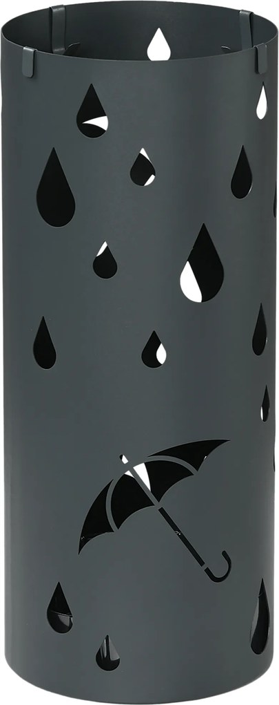 HOMCOM Stojak na Parasole, Stal, Kolumnowy, Wyjmowane Dno, Ø17 x 41H cm, Szary