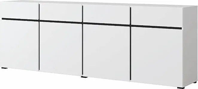 Komoda CROSS 4D4S 230cm biała/czarna