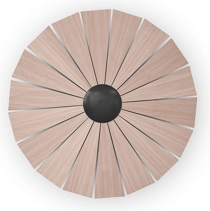 Kinkiet EYE styl nowoczesny - ?r. ø82 cm - wn?trze - LED SMD - 14W - ma?y - 3000K - czarny i naturalne drewno