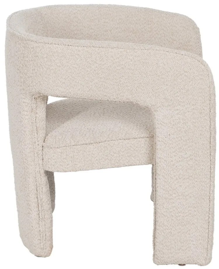 Beżowy fotel z materiału bouclé – Ixia