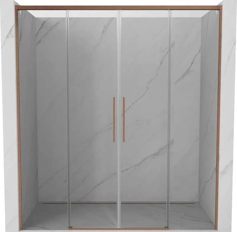 Mexen Rox Duo drzwi prysznicowe rozsuwane 170 cm, transparent, miedź szczotkowana - 8C2-170-002-65-00