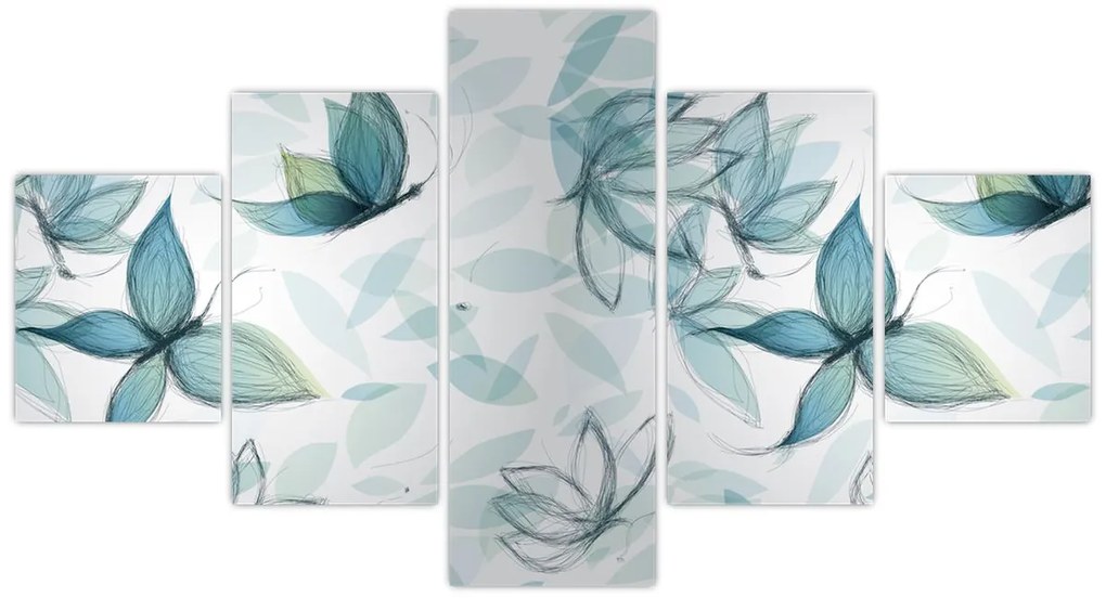 Obraz - Niebieskie motyle (125x70 cm)
