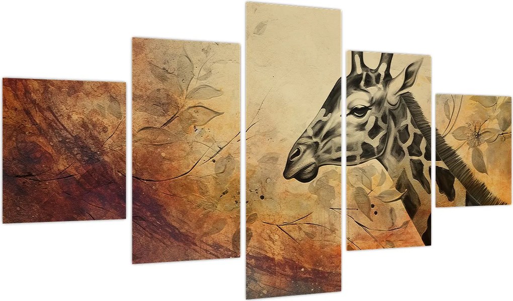 Obraz - Żyrafa, malarstwo (125x70 cm)
