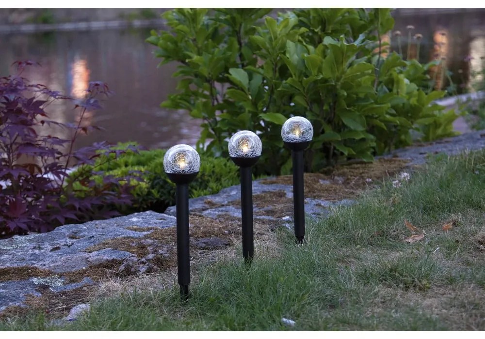Zestaw 3 ogrodowych lamp solarnych LED Star Trading Roma, wys. 23 cm