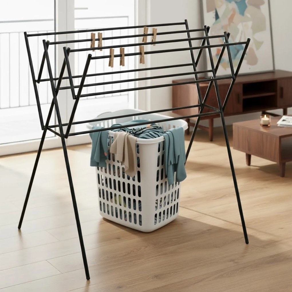 Rozkładana suszarka na pranie HARMEN, trzypoziomowa, 9 m