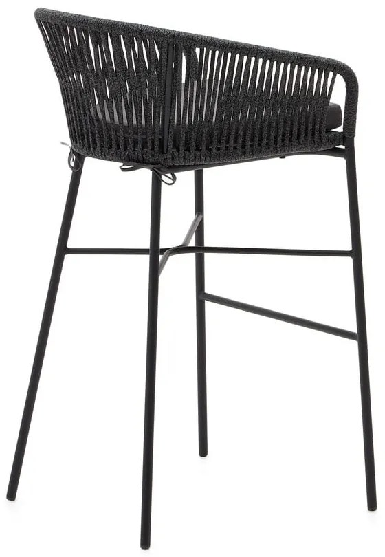 Czarne stalowe hokery zestaw 4 szt. (wysokość siedziska 80 cm) Yanet – Kave Home