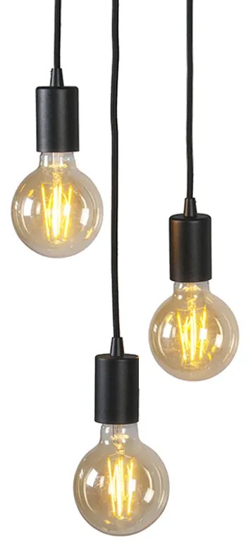 Inteligentna lampa wisząca w stylu industrialnym czarna w komplecie z Wi-Fi G95 3-światła - Facil