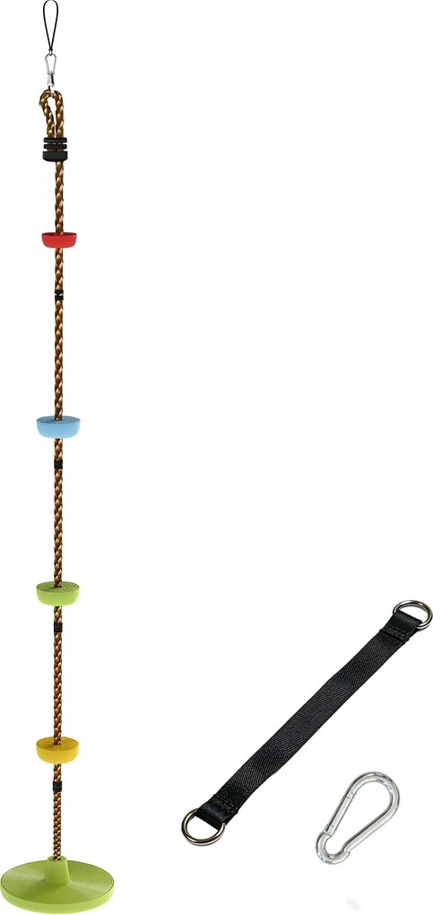 AIYAPLAY Ninja Line Zestaw Slackline dla Dzieci z Huśtawką, Platformami, Zestaw do Zabawy na Zewnątrz dla Dzieci w Wieku 3-8 Lat Zielony | Aosom PL