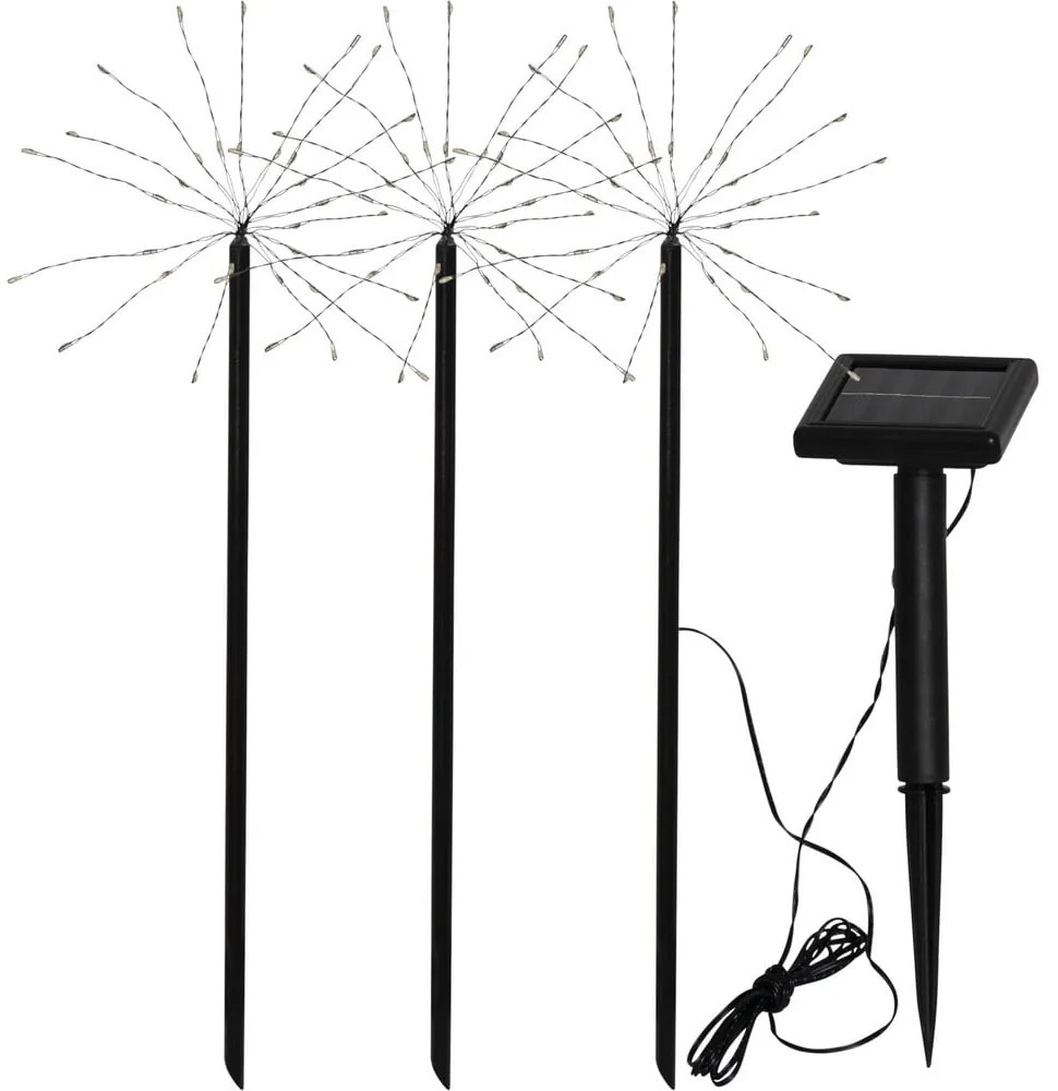 Zestaw 3 ogrodowych lamp solarnych LED Star Trading Firework, wys. 40 cm