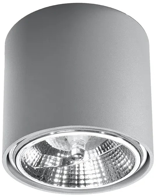 Szary minimalistyczny plafon LED walec - EX655-Helfi