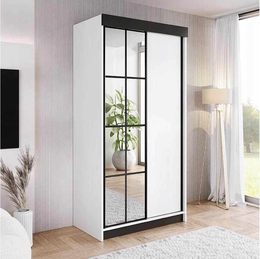 Szafa przesuwna z lustrem BARI 1 100 Biała