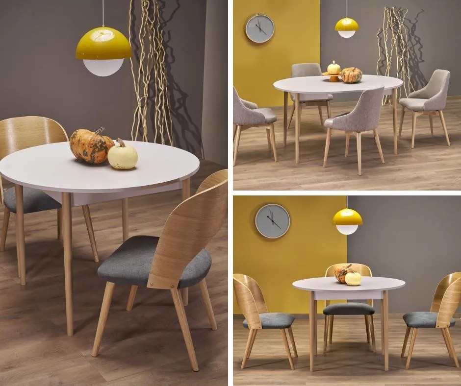 Okrągły stół z funkcją rozkładania Pivot Halmar kaszmir