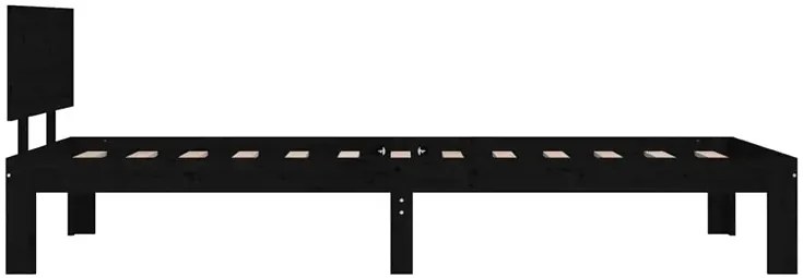 Czarne sosnowe łóżko jednoosobowe 90x200 H4-T40