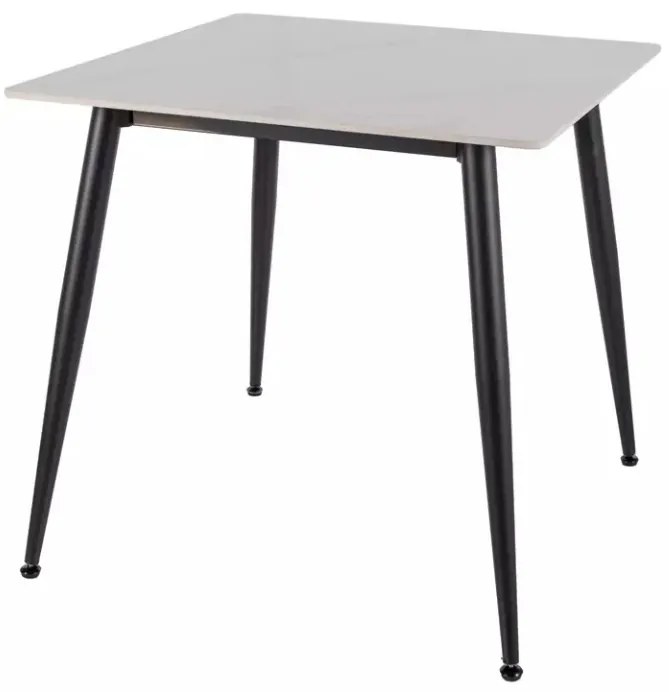 Stół jadalniany RION 80x80 cm z blatem ceramicznym, biały marmur