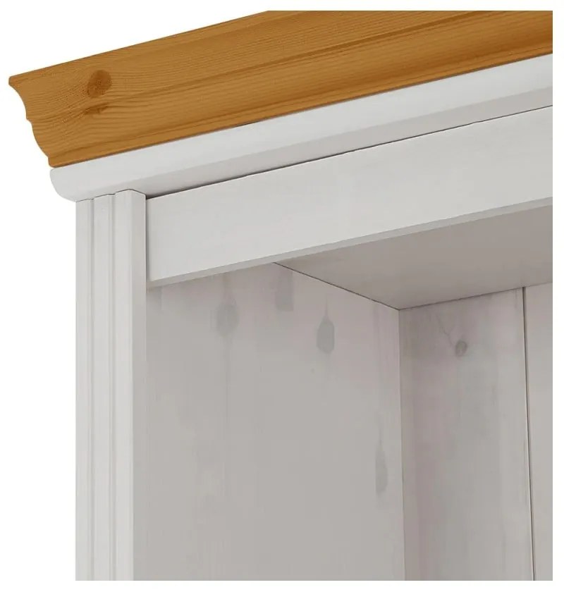 Biały regał z litego drewna sosnowego 74x223x37 cm Anita – Støraa