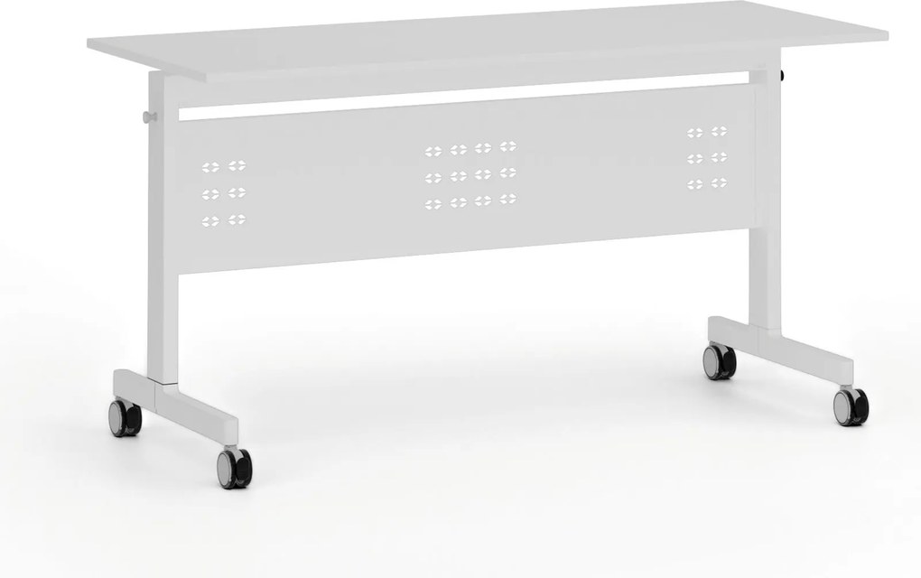 Mobilny stół PRIMO MOBI, 140x60 cm, biała podstawa, biały