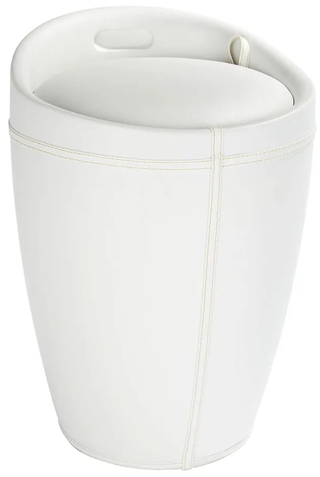Biały kosz na pranie i taboret w jednym Wenko Candy Look, 20 l