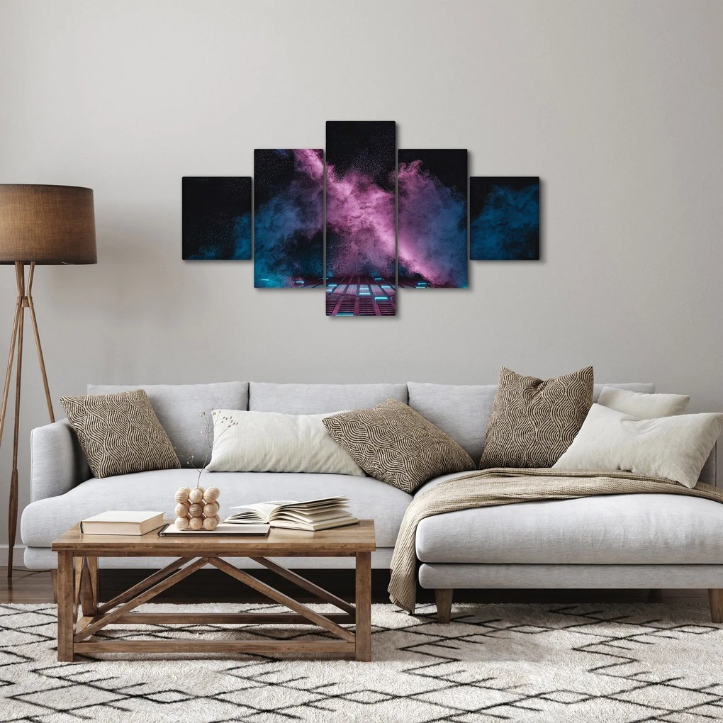 Obraz - Różowo - niebieski dym (125x70 cm)