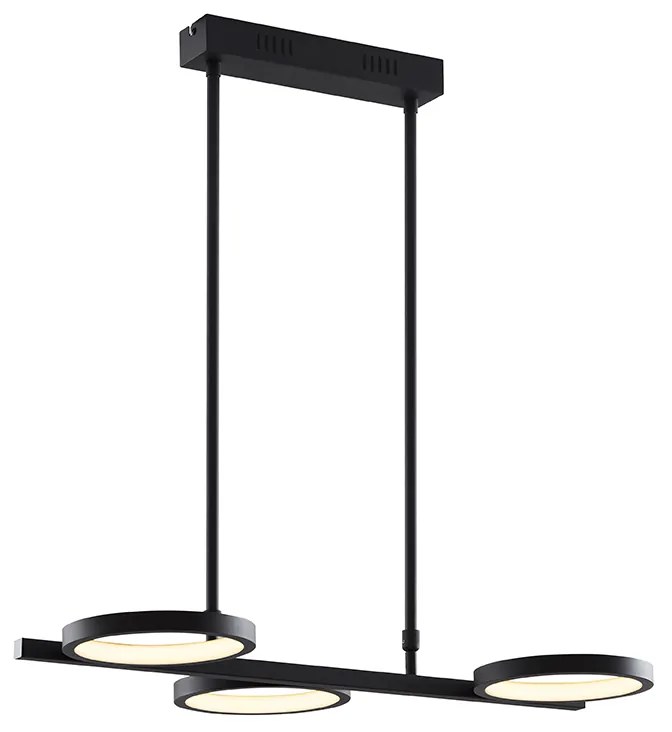 Nowoczesna lampa wisząca czarna z LED 3-stopniowy ściemniacz 3-światła - Vivé Nowoczesny Oswietlenie wewnetrzne