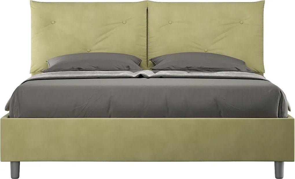 Łóżko bez stelaża tapicerowane 160x210 microfibra Zielony Appia