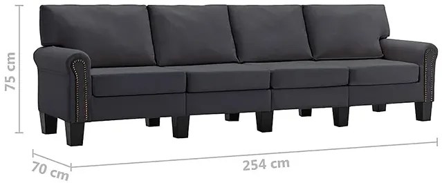 Czteroosobowa ciemnoszara sofa - Alaia 4X