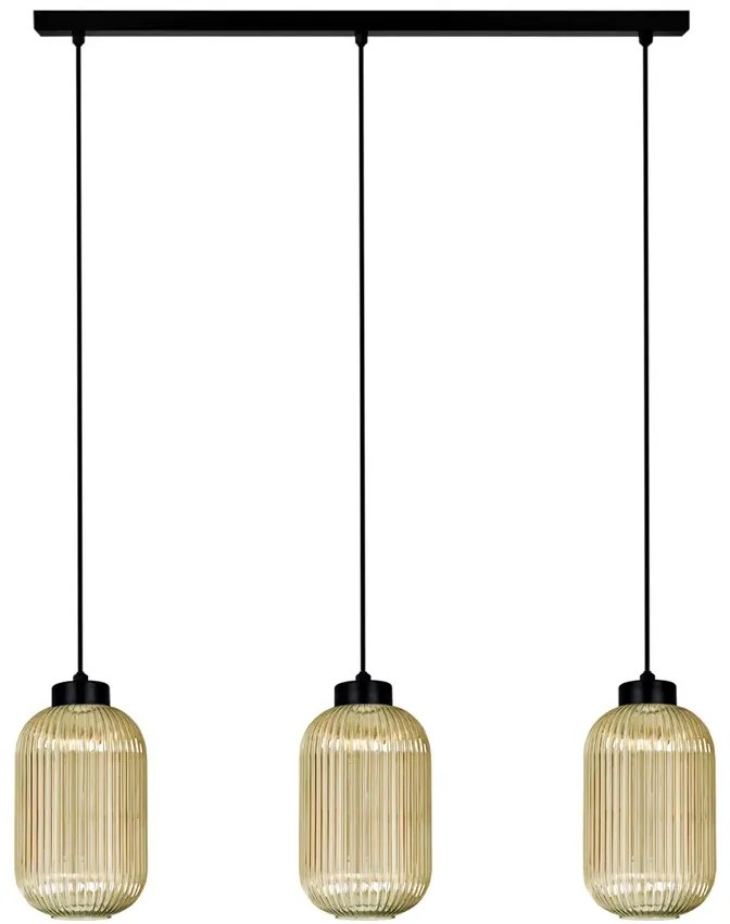 Wisząca lampa z trzema kloszami beżowa L6-N01