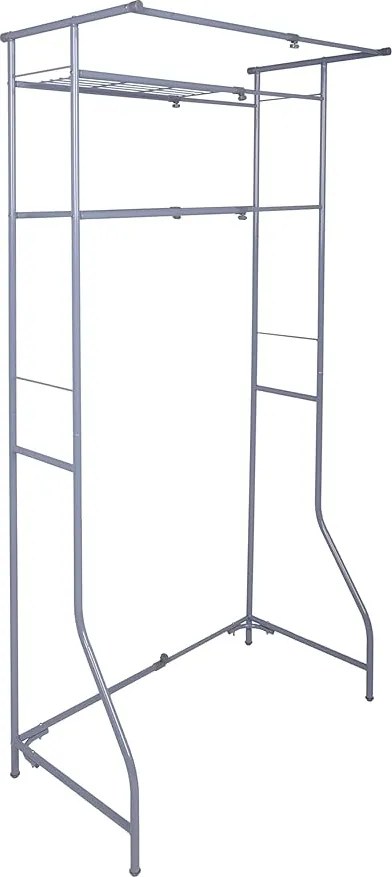 Metalowy regał łazienkowy nad pralką FIXANO 170x60-90 cm, szary