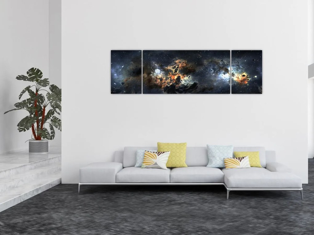 Obraz - Wszechświat z mgławicą (170x50 cm)
