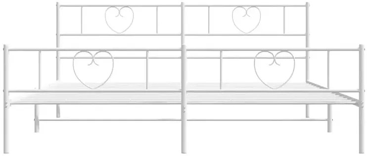 Białe metalowe rustykalne łóżko małżeńskie 200x200 cm - Veligo
