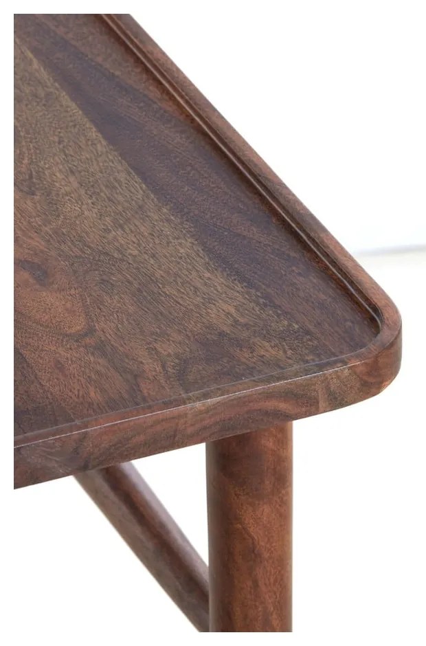 Brązowa konsola z litego drewna akacjowego 30x120 cm Qiano – Light &amp; Living