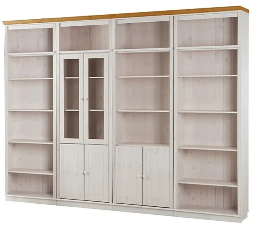 Biały regał z litego drewna sosnowego 370x223 cm Anita – Støraa