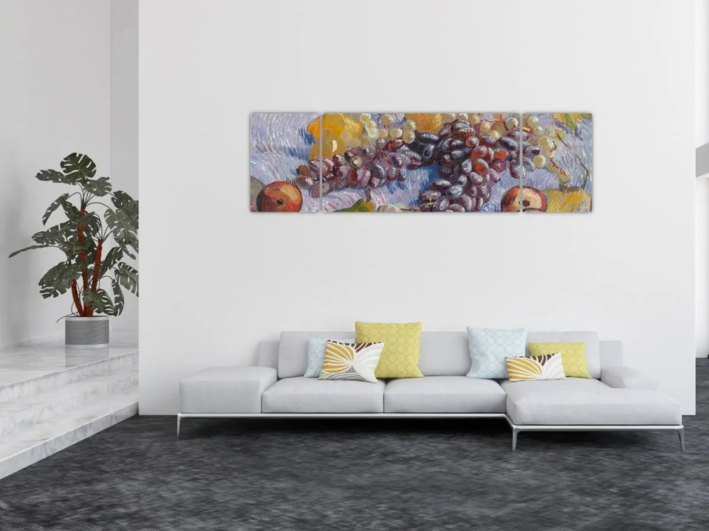 Obraz - Vincent van Gogh, Grapes, Lemons, Pears, and Apples, reprodukcje (170x50 cm)