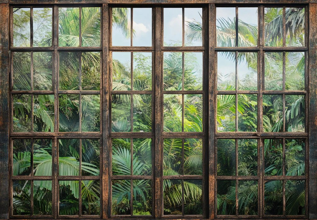 Fototapeta - Okno do dżungli (196x136 cm)