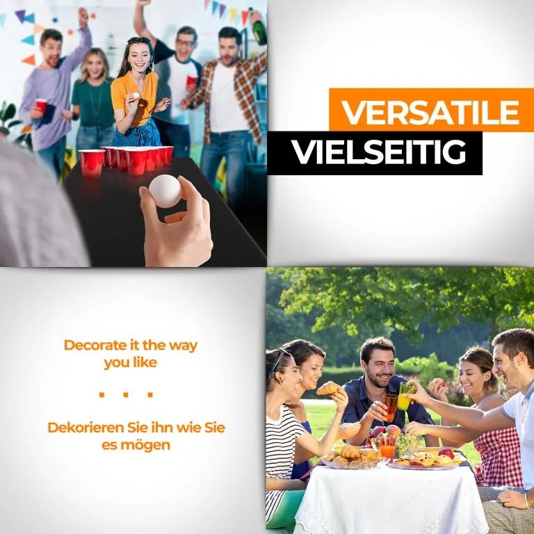 Jago Stół składany 183 cm dla 8 osób - czarny