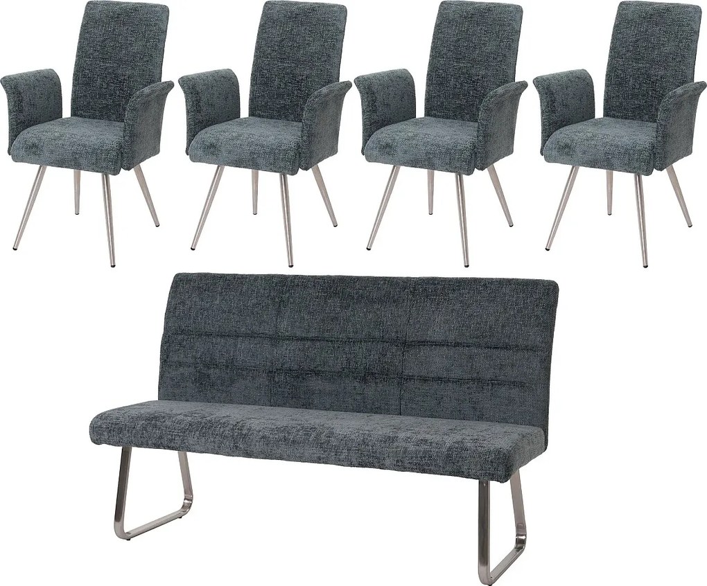 Zestaw do jadalni MCW-G55 (5 elementów),  niebiesko-zielony