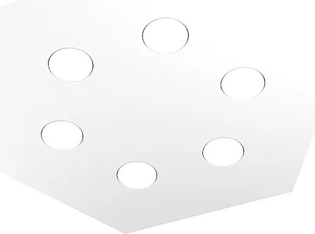 Lampa sufitowa sześciokątna Toplight, 6 lampek maks. 9W z gniazdem GX53, biała konstrukcja, nowoczesny design 60x69x3cm