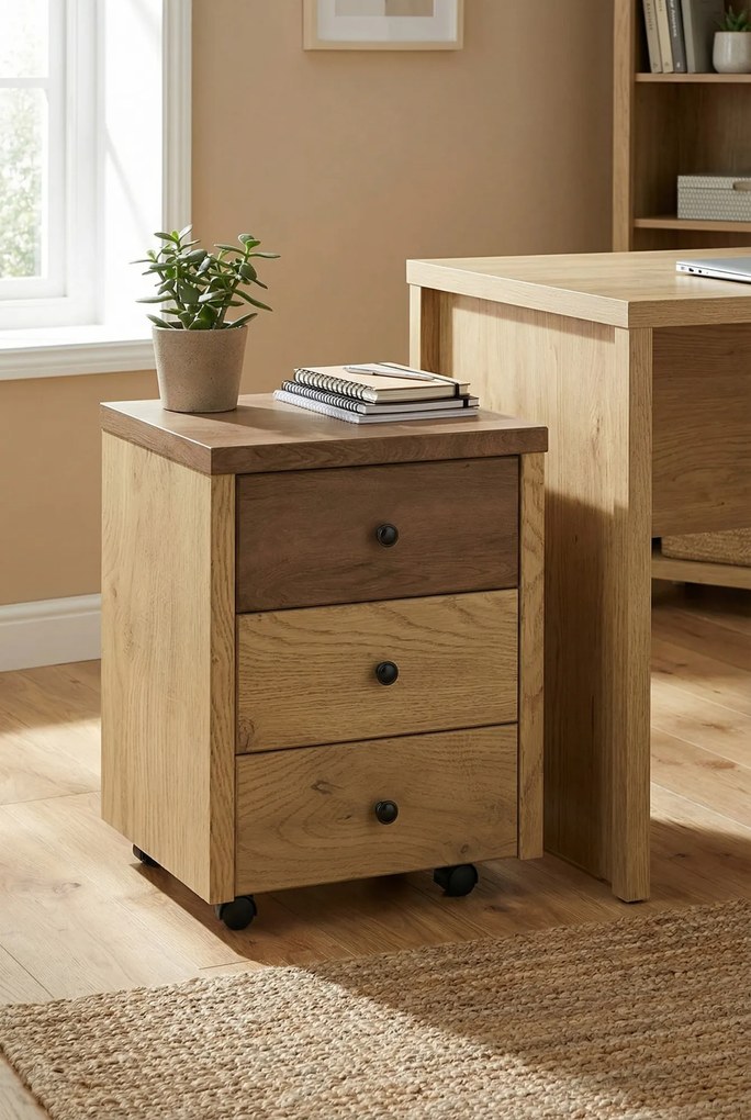 Kontenerek loft z szufladami dąb cremona + dąb lefkas E4-N45